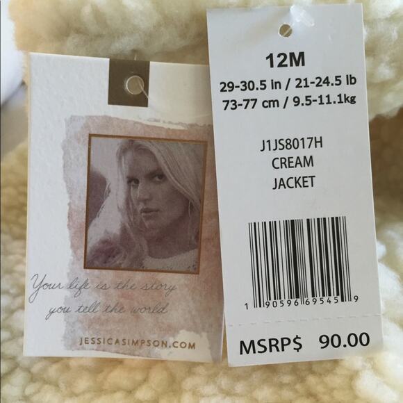 NWT Jessica Simpson Cream Hooded Jacket 12 Months - Picture 10 of 13